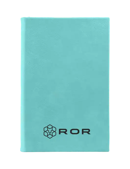 Seafoam Leatherette 5.25 x 8.25 Journal w/ROR Logo Engraved