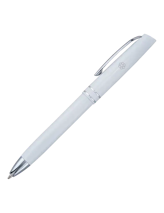White Anguilla Black Ink Pen w/Icon Logo