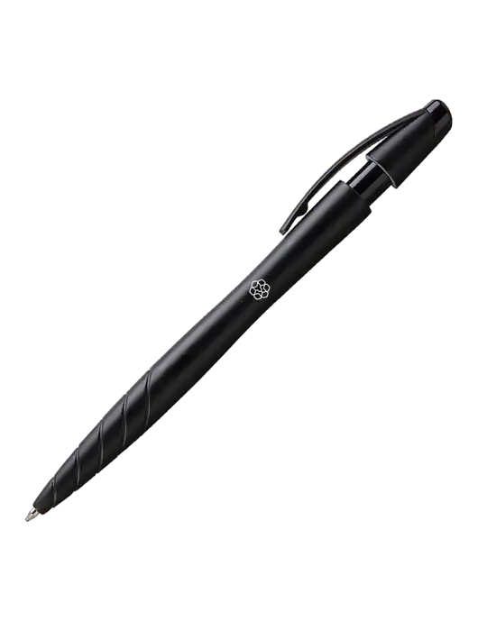 Awali Black Metallic Pen - Black Ink w/Icon Logo