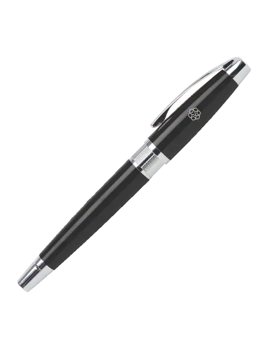 Masscotti Black Rollerball Pen - Black Ink w/Icon Logo