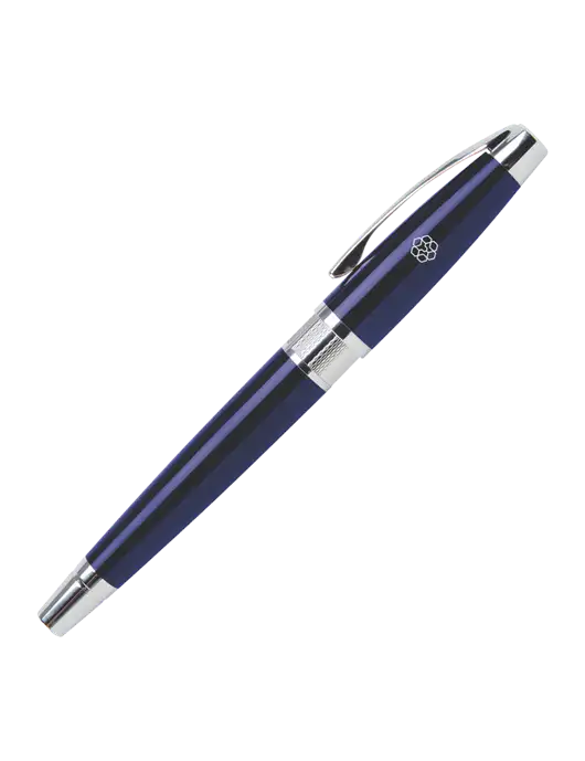 Masscotti Navy Rollerball Pen - Black Ink w/Icon Logo