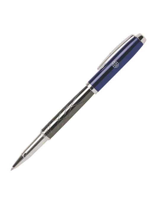 Modernist Blue Rollerball Pen - Black Ink w/Icon Logo