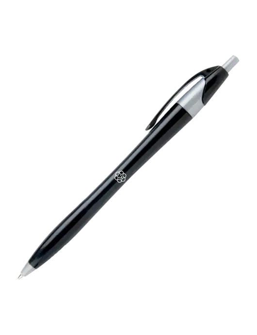 Novella Black/Silver Corporate Pen - Blue Ink w/Icon Logo