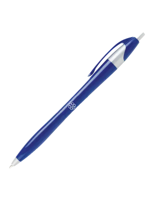 Novella Navy/Silver Corporate Pen- Blue Ink w/Icon Logo