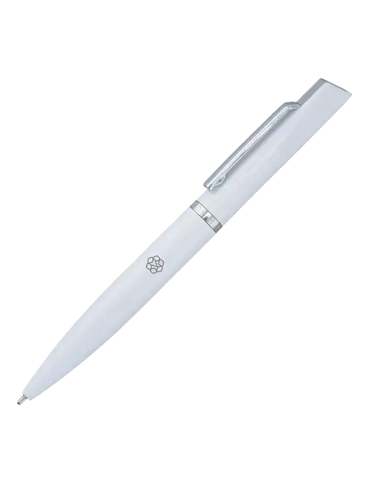 Santos White Pen - Black Ink w/Icon Logo