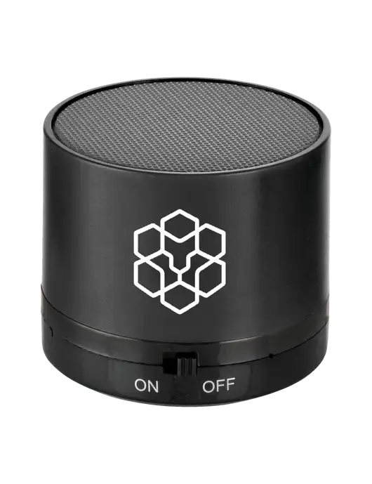 Black Cylinder Bluetooth Speaker w/Icon Logo