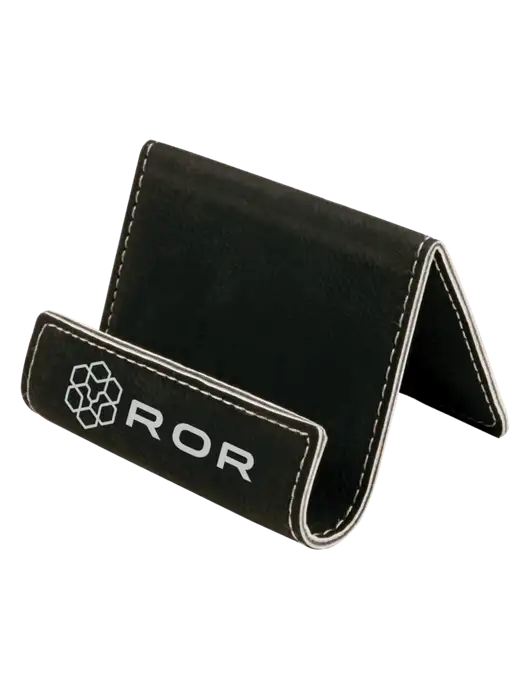 Black Leatherette Card & Phone Holder w/ROR Logo Engraved