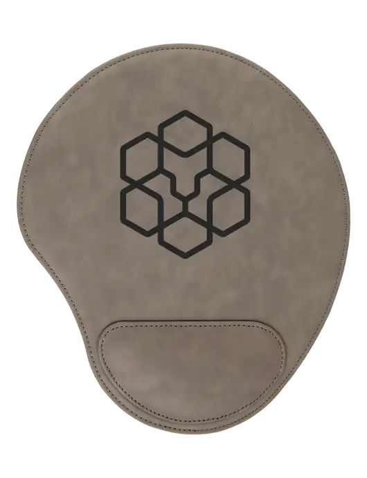 Gray Leatherette Mouse Pad w/Icon Logo
