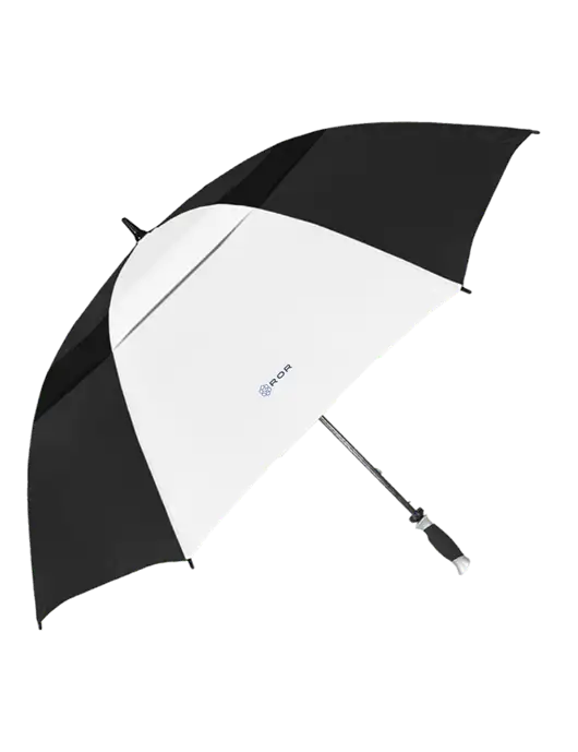 Black/White Vented Typhoon Tamer Golf Umbrella w/ROR Logo