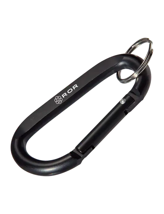 Black Carabiner & Key Ring w/ROR Logo Engraved