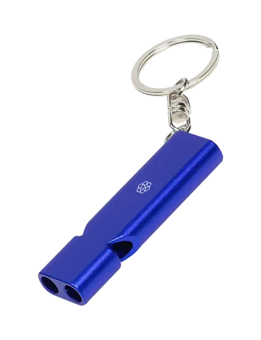 Quick Alert Blue Safety Whistle w/Icon Logo