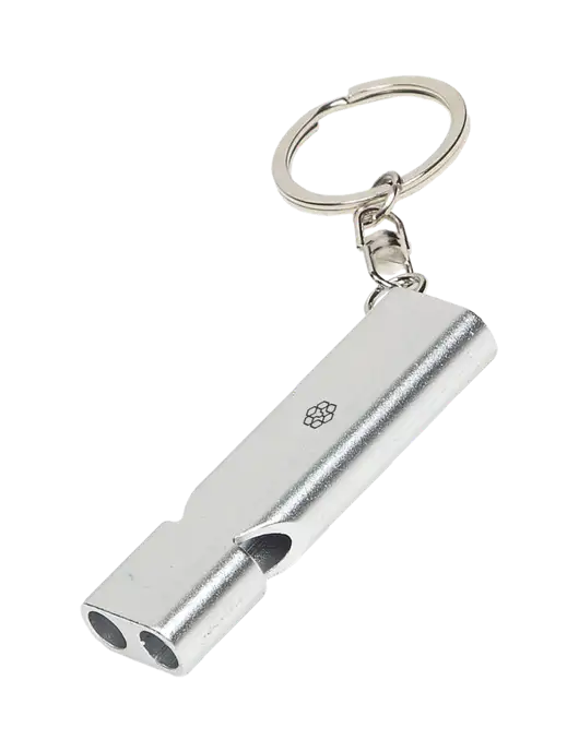 Quick Alert Silver Safety Whistle w/Icon Logo