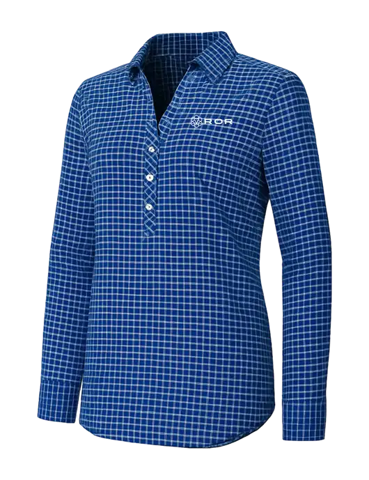 Womens Navy/White City Stretch Shirt w/ROR Logo