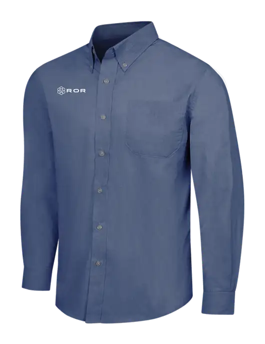 Light Navy Crosshatch Easy Care Shirt w/ROR Logo