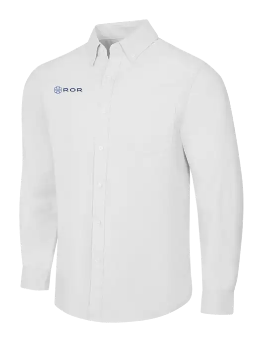 White SuperPro Oxford Shirt w/ROR Logo