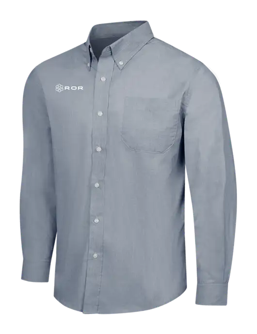 Navy Frost Crosshatch Easy Care Shirt w/ROR Logo