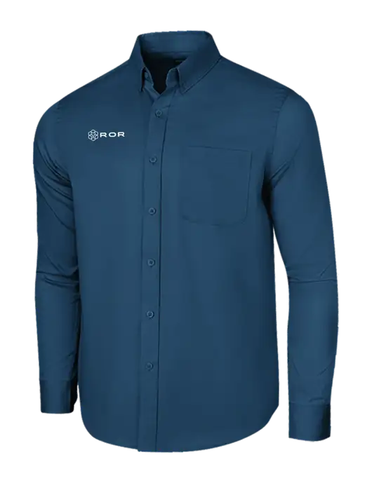 Long Sleeve Light Navy Superpro React Twill Shirt w/ROR Logo