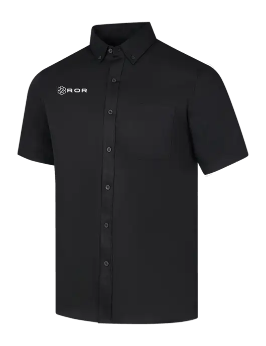 Short Sleeve Deep Black Superpro React Twill Shirt w/ROR Logo
