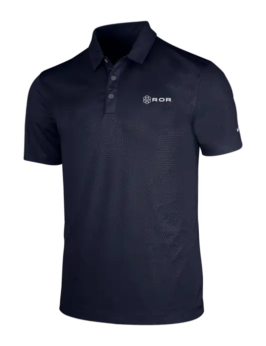 NIKE Dark Navy Dri-Fit Embossed Tri-Blade Polo w/ROR Logo