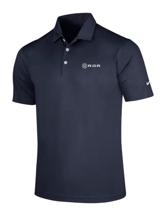 NIKE Dark Navy Dri-Fit Vertical Mesh Polo w/ROR Logo