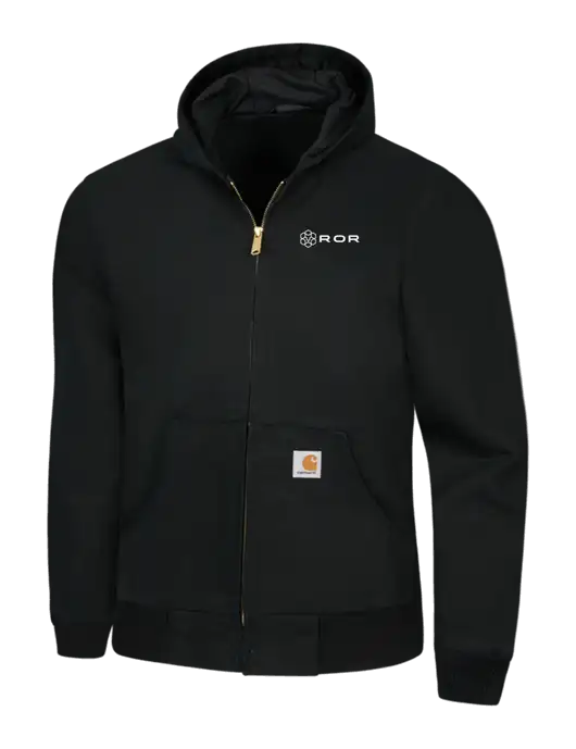 Carhartt Black Thermal Lined Duck Active Jacket w/ROR Logo