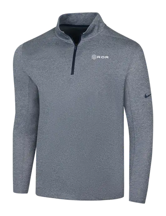 NIKE Navy Heather Dry 1/2 Zip Cover-Up w/ROR Logo