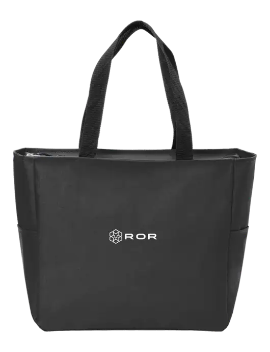 Everyday Black Zip Tote  w/ROR Logo