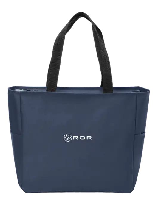 Everyday Navy Zip Tote  w/ROR Logo