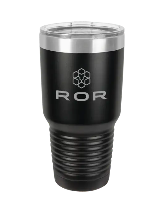 Polar Camel 30 oz Powder Coated Black Vacuum Insulated Tumbler w/ROR Logo Engraved