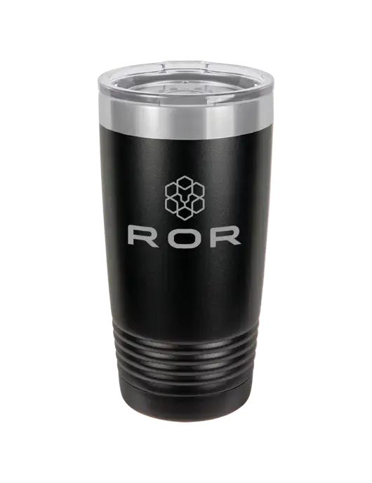 Polar Camel 20 oz Powder Coated Black Vacuum Insulated Tumbler w/ROR Logo Engraved