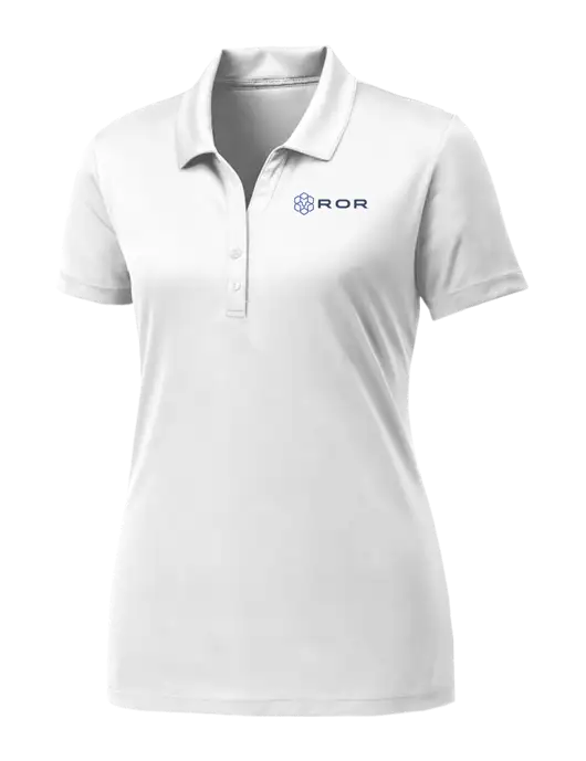Womens White PosiCharge Competitor Polo w/ROR Logo