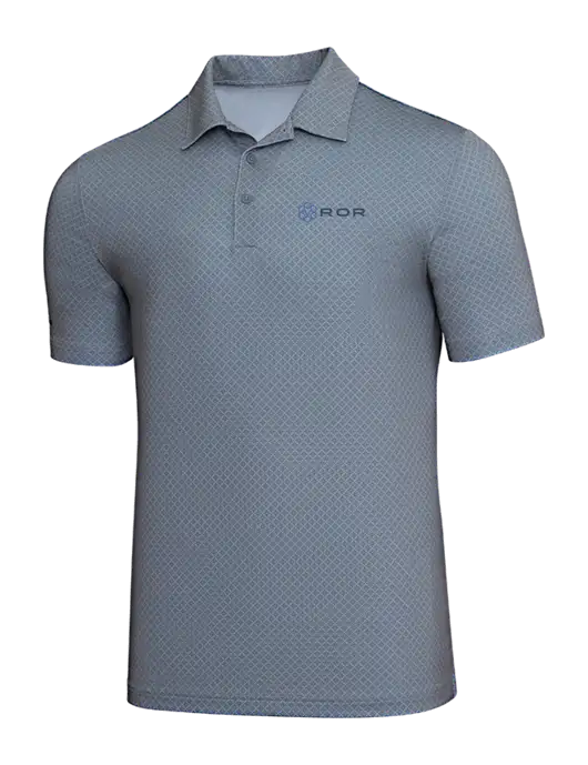 Adidas Light Grey Three Diamond Dot Print Polo w/ROR Logo