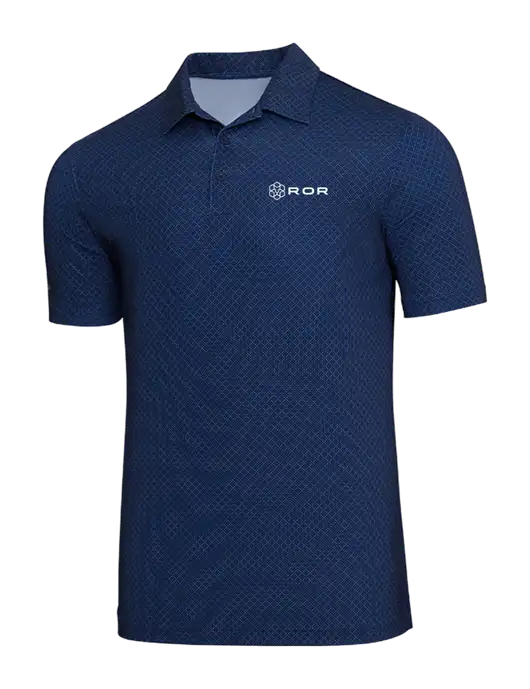 Adidas Navy Blue Diamond Dot Print Polo w/ROR Logo