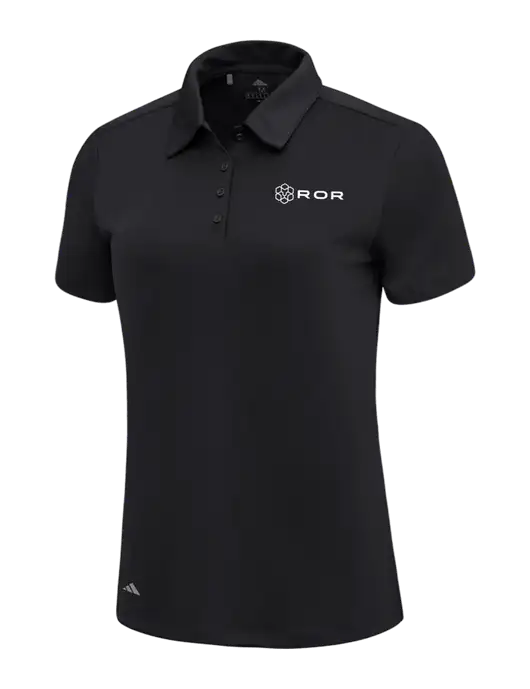 Adidas Black Womens Ultimate Solid Polo w/ROR Logo