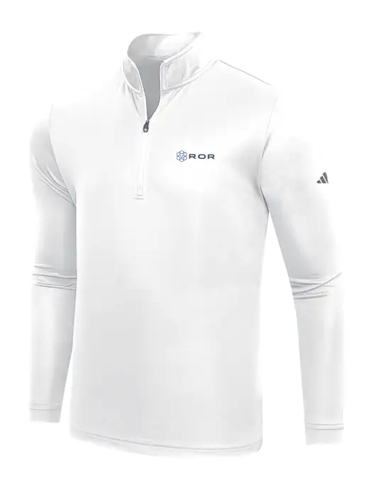 Adidas White  Lightweight Quarter Zip Pullover w/ROR Logo