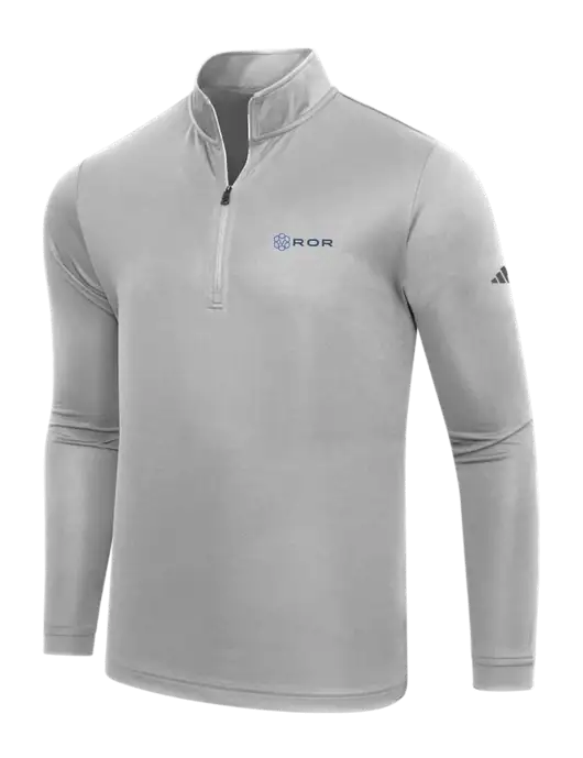Adidas Medium Grey  Lightweight Quarter Zip Pullover w/ROR Logo