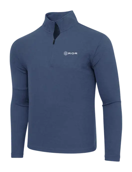Adidas  Navy  Melange 3 Stripes Quarter Zip Sweater w/ROR Logo