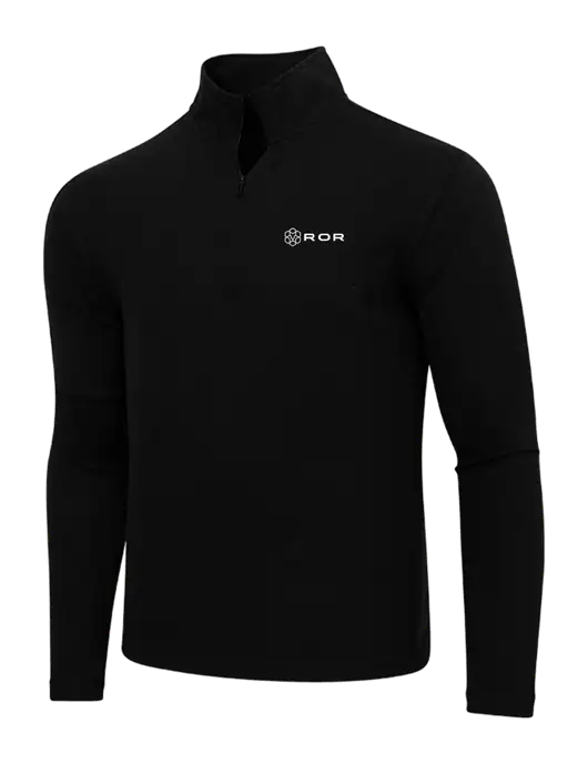 Adidas  Black Melange 3 Stripes Quarter Zip Sweater w/ROR Logo