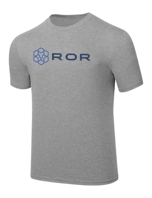 Simply Soft Heathered Light Grey 4.5oz  Poly/Combed Ring Spun Cotton T-Shirt w/ROR Logo
