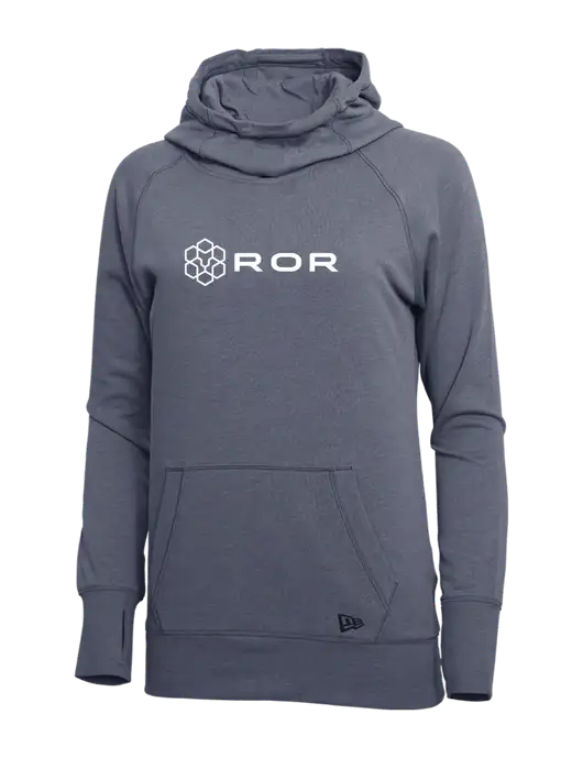New Era True Navy Heather Womens Tri-Blend Fleece Pullover Hoodie w/ROR Logo