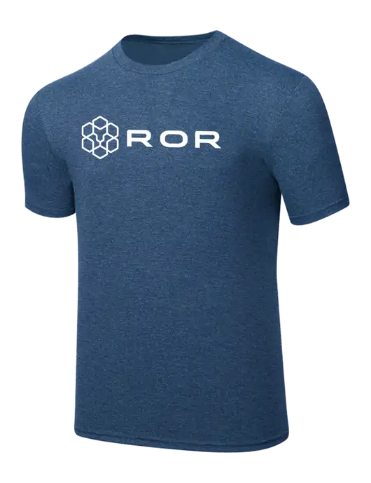 Simply Soft Heathered Navy 4.5oz  Poly/Combed Ring Spun Cotton T-Shirt w/ROR Logo