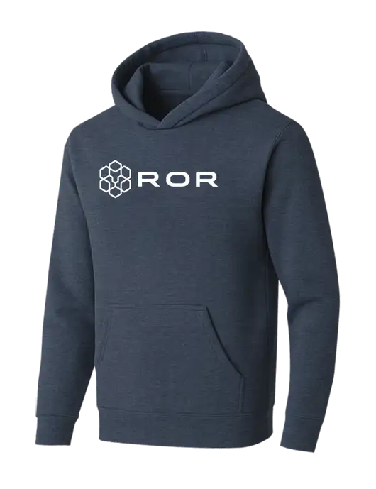 BELLA+CANVAS Heather Navy Sponge Fleece Pullover Hoodie w/ROR Logo