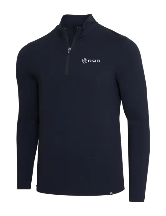 TravisMathew Black Crestview 1/4 Zip w/ROR Logo