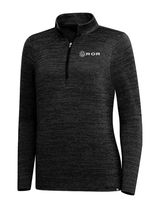 TravisMathew Black Womens Crestview 1/4 Zip w/ROR Logo