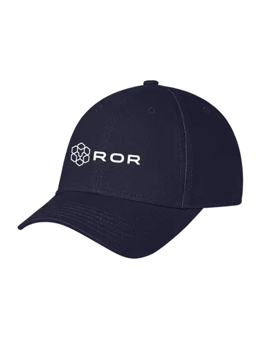 Navy Structured Soft Snap Closure Hook & Loop Cap w/ROR Logo