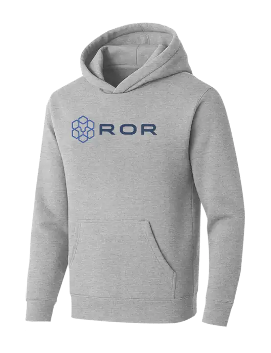 BELLA+CANVAS Light Grey Heather Sponge Fleece Pullover Hoodie w/ROR Logo