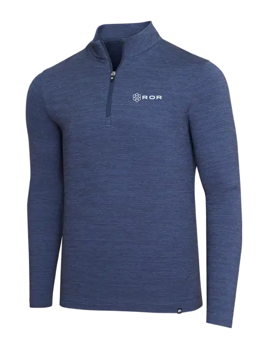 TravisMathew Navy Heather Crestview 1/4 Zip w/ROR Logo