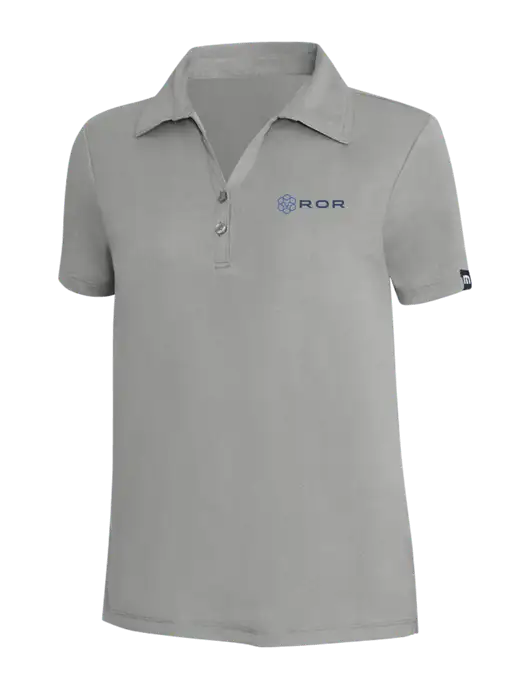 TravisMathew Light Grey Heather Womens Coto Performance Polo w/ROR Logo