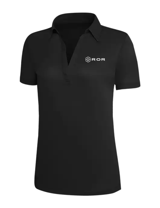 Black Silk Touch Womens Performance Polo w/ROR Logo