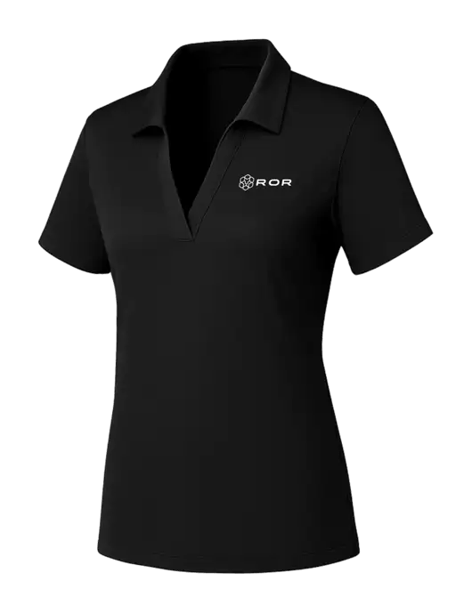 Womens Black PosiCharge RacerMesh Polo w/ROR Logo